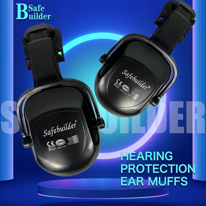SAFEBUILDER 30dB Ear Muffs Hard Hats Type Safety Earmuffs For Safety Helmet Hearing Protection Earmuffs ANSI S3.19 - Image 2
